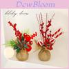 Christmas Mini Tree Decor With Christmas Flower For Festive Table Scene
