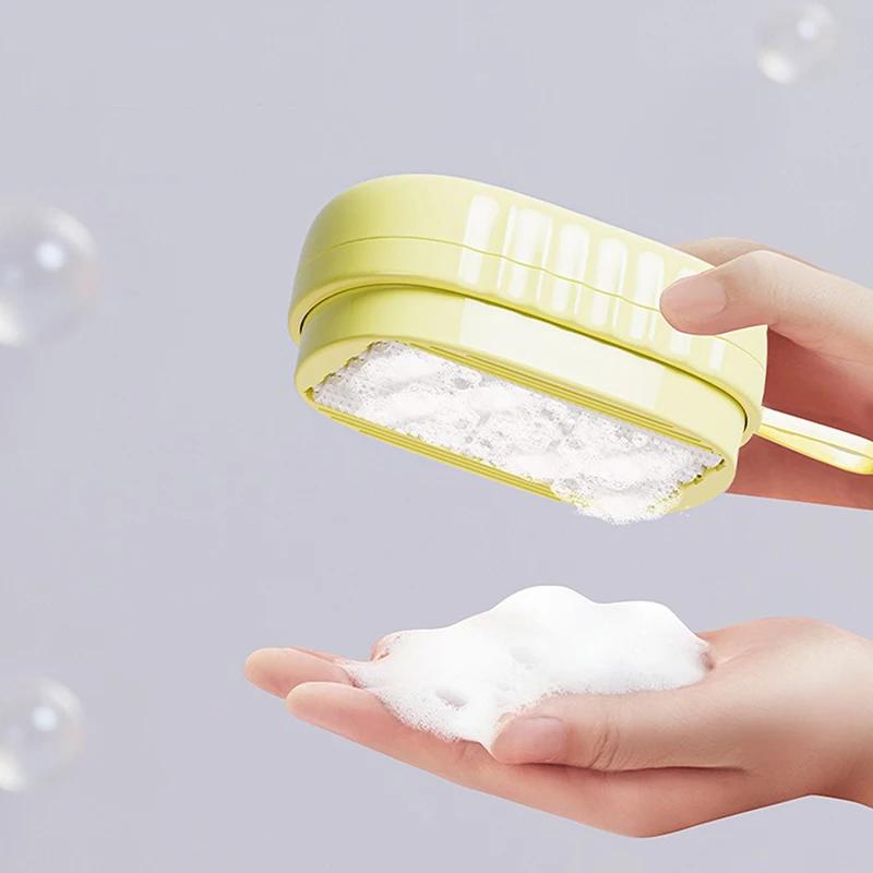 Soft Rubber Foaming Roller Laundry Brush Laundry Detergent Underwear Cleaning Brush Press and Add Liquid Brush