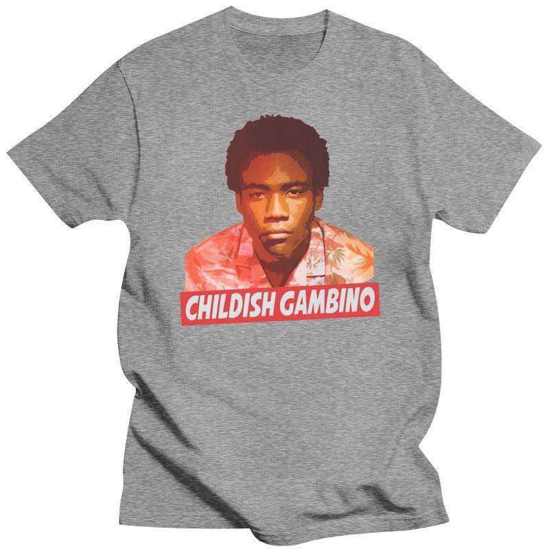 T-shirts noirs fashion pour homme T-shirt d'été pour unisexe T-shirt humour T-shirt Childish Gambino Vêtement avec impression supérieure T-shirt