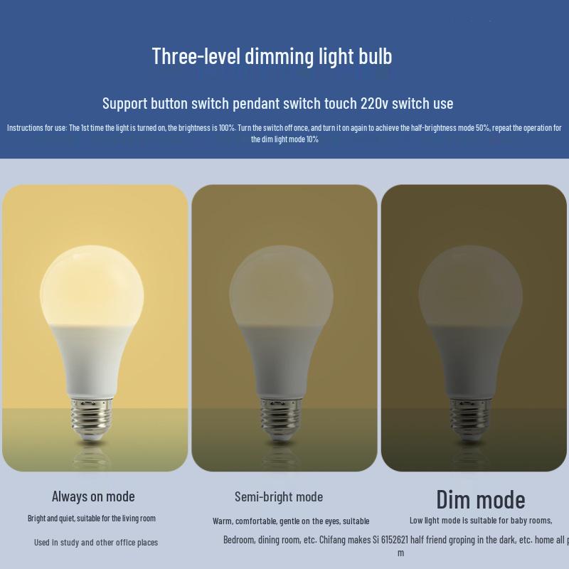 

E27 Dimmable LED Bulb - 5W, Screw Base, Yellow Light, Energy-Saving Globe for Home & Restaurant Lighting 18W