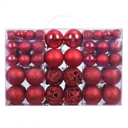 

100 шт. Рождественские шары, украшения для елки, небьющиеся украшения, подвесные рождественские украшения для юбилея, свадебной вечеринки, праздника красный