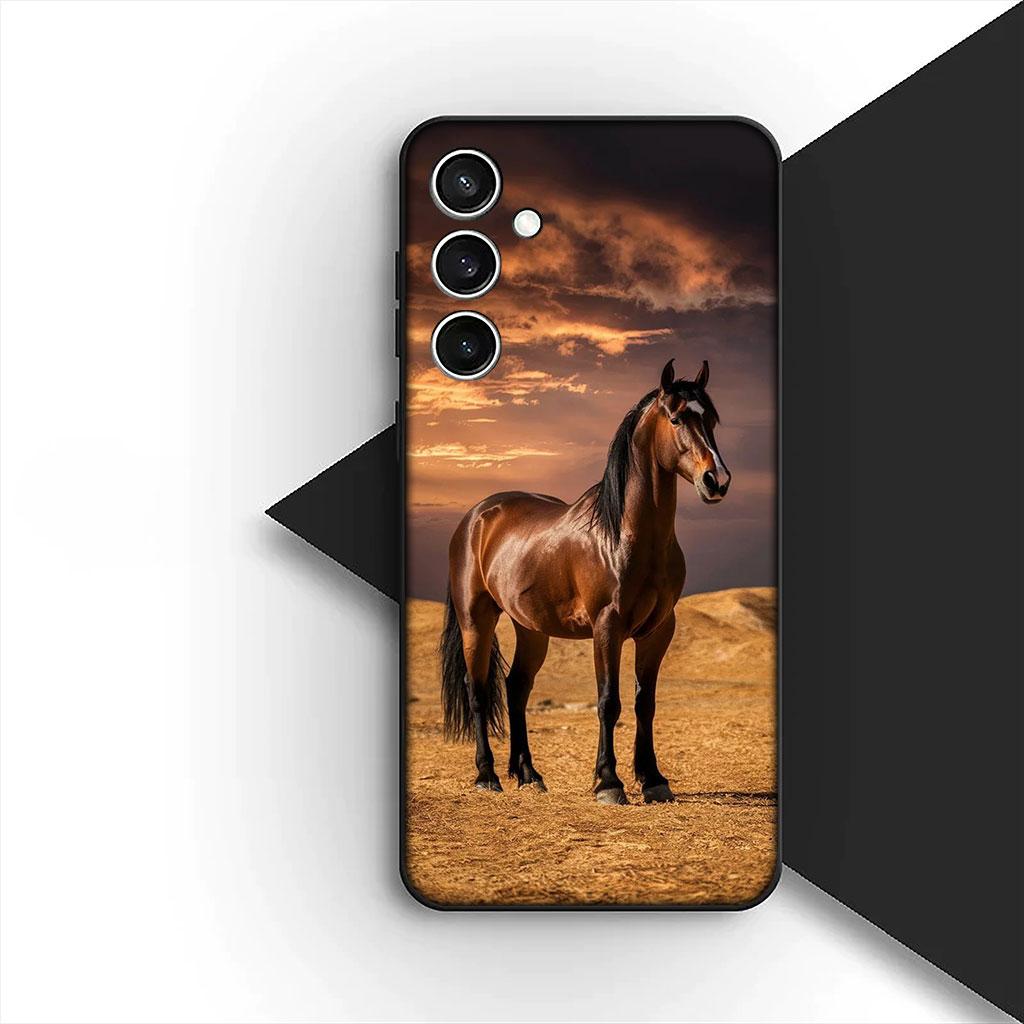 

Чехол для телефона Motorola Moto G86 G57 E14 E15 G14 G34 G35 G84 G24 A54 G15 Power E22 Корпус Чехол Обои Дикая Лошадь Motorola Moto E15