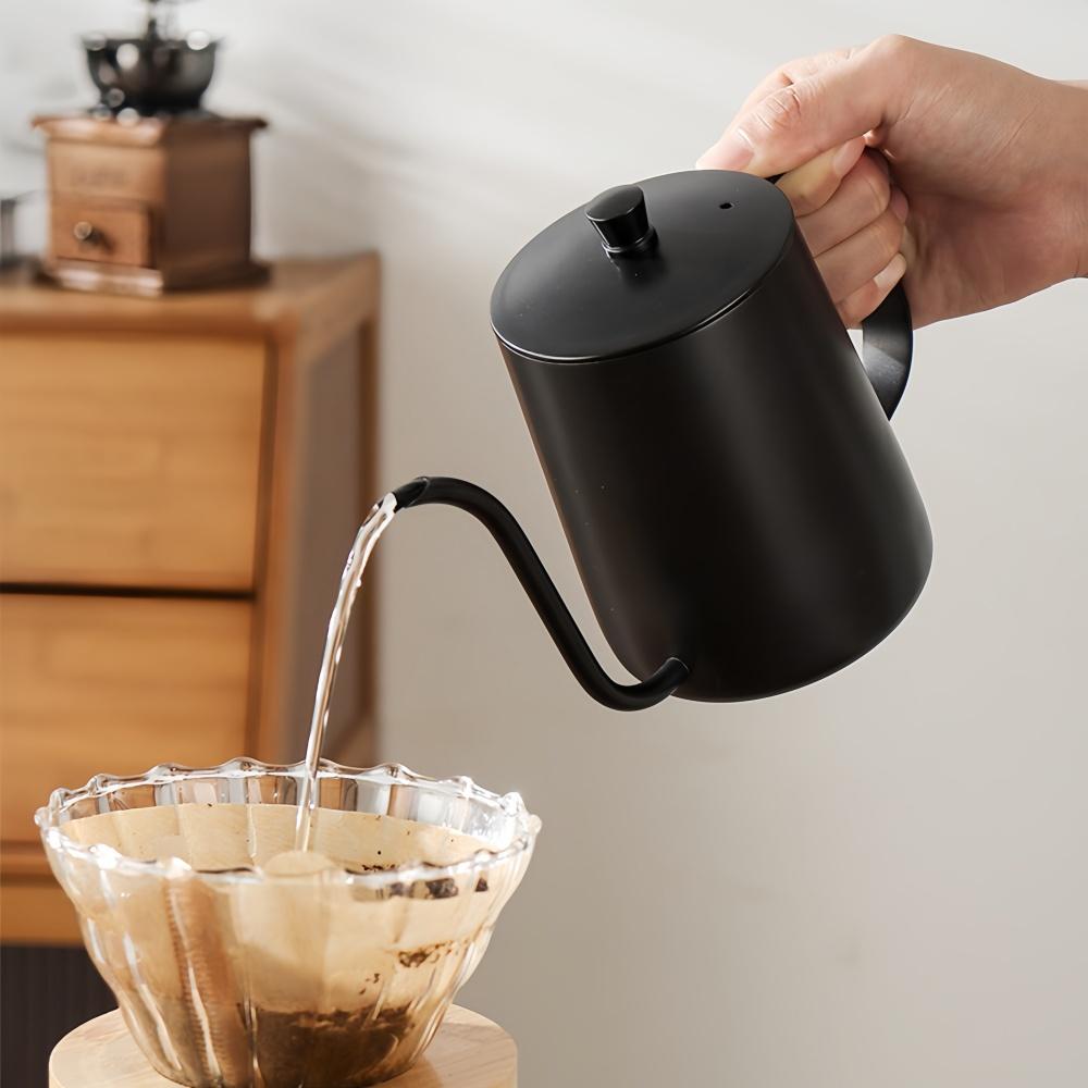Thickened Stainless Hand Drip Coffee Hot Water Pot with Lid Gooseneck Kettle Hanging Ear Coffee Home Kitchen Cafe Accessories