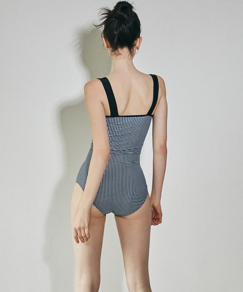 VIKINI VENDER Jubilee Check Button Monokini - Black