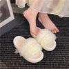 Mesh casual pearl cool slippers women's summer wear small soft bottom comfortable height increase fairy style one-word slippers