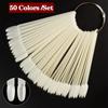 1 Set of Fake Nails with Clear Natural Black Nail Art Display Samples, Oval and Fan-Shaped Nail Samples, Polish Station Tips, Practice Nail Art Tools