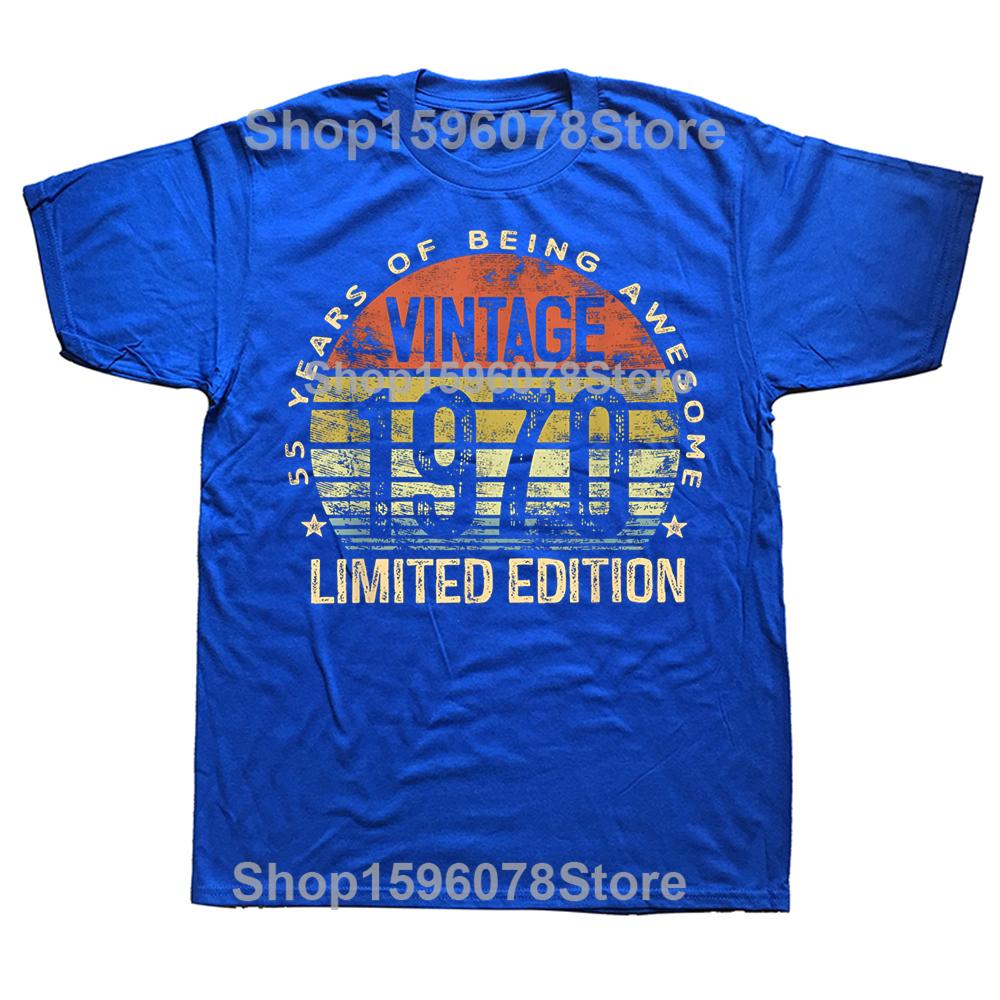Vintage 1970 Limited Edition 55YearOld Gifts 55th Birthday Tshirt Men Hip Hop Oversized T Shirt 100 Cotton Comfort Tshirts