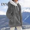 Women Winter Coat Solid Color Warm Furry Outdoor Plush Plus Size Lady Clothes Cardigan