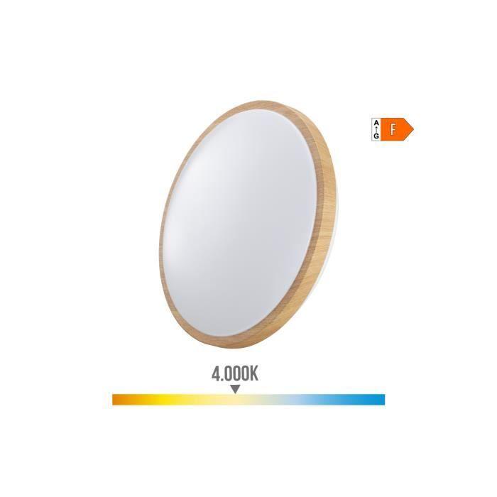 Lampe De Surface Circulaire LED 18W 1820lm 4000K Effet Bois - GENERIQUE