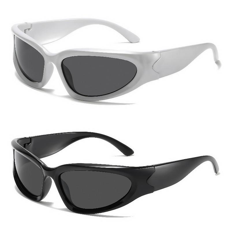 2pcs of futuristic punk style retro fashion glasses - unisex fashion glasses suitable for street pography