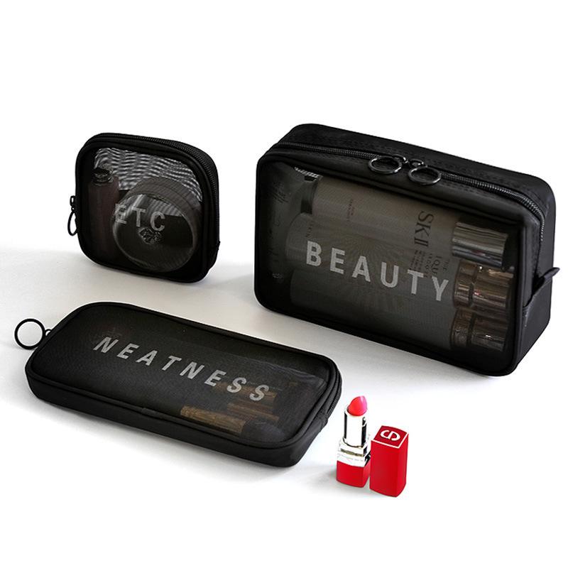 Travel Cosmetic Storage Bag: Cross-border Mesh Wash & Makeup Bag