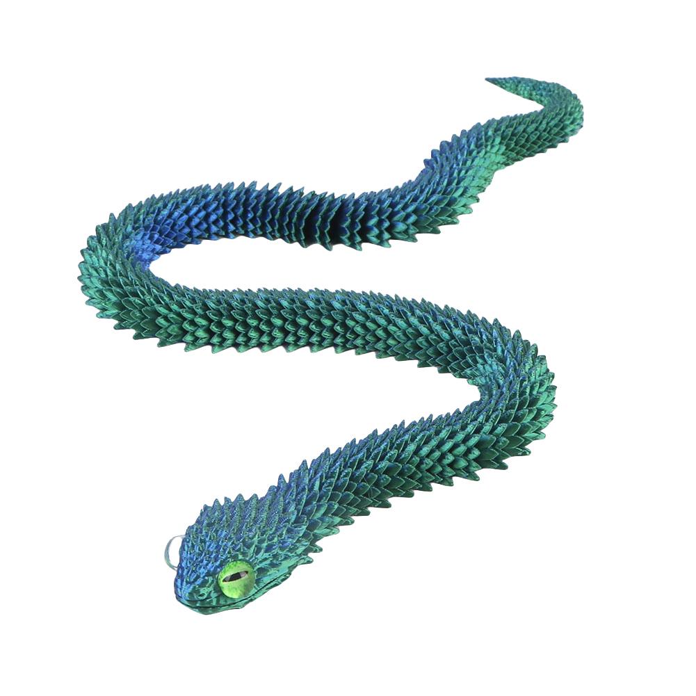 

Гибкая змея 3D-печати, игрушка-непоседа, реалистичная игрушка-змея с подвижными суставами, модель гадюки 60 см, креативная для декора дома и офиса