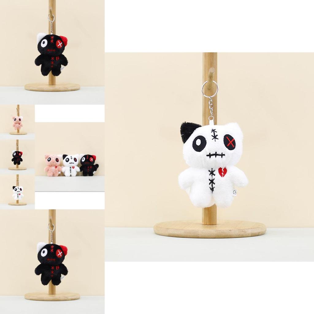 Adorable Plush Cat Keychain Alien Big Eye Cat Doll Soft Toy Bag Charm For Kids