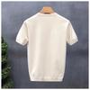 Men S Slim Fit Short Sleeve Knit T Shirt Apricot Casual Spring Autumn