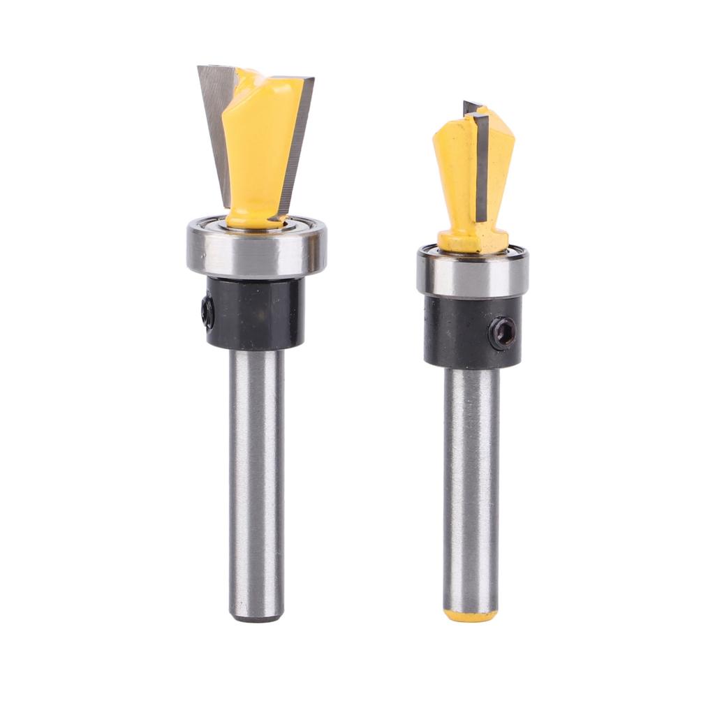 Set 2 Pezzi Fresa a Coda di Rondine con Cuscinetto Fresatrice per Legno Gambo 1/4in