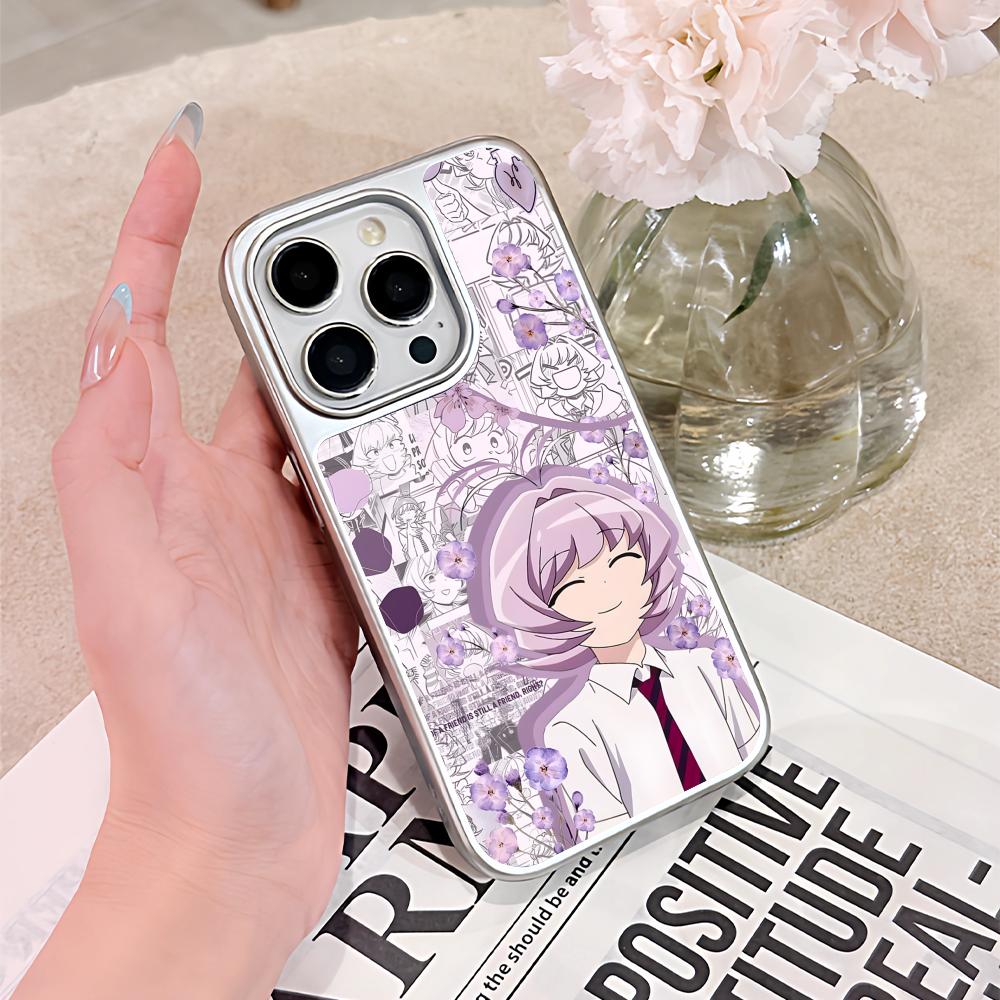 Anime Najimi Osana Mobile Phone Case for iPhone 17 16 15 14 13 12 11 Air Pro Max Plus Silver Plating Colorful Cover Luxury Cover