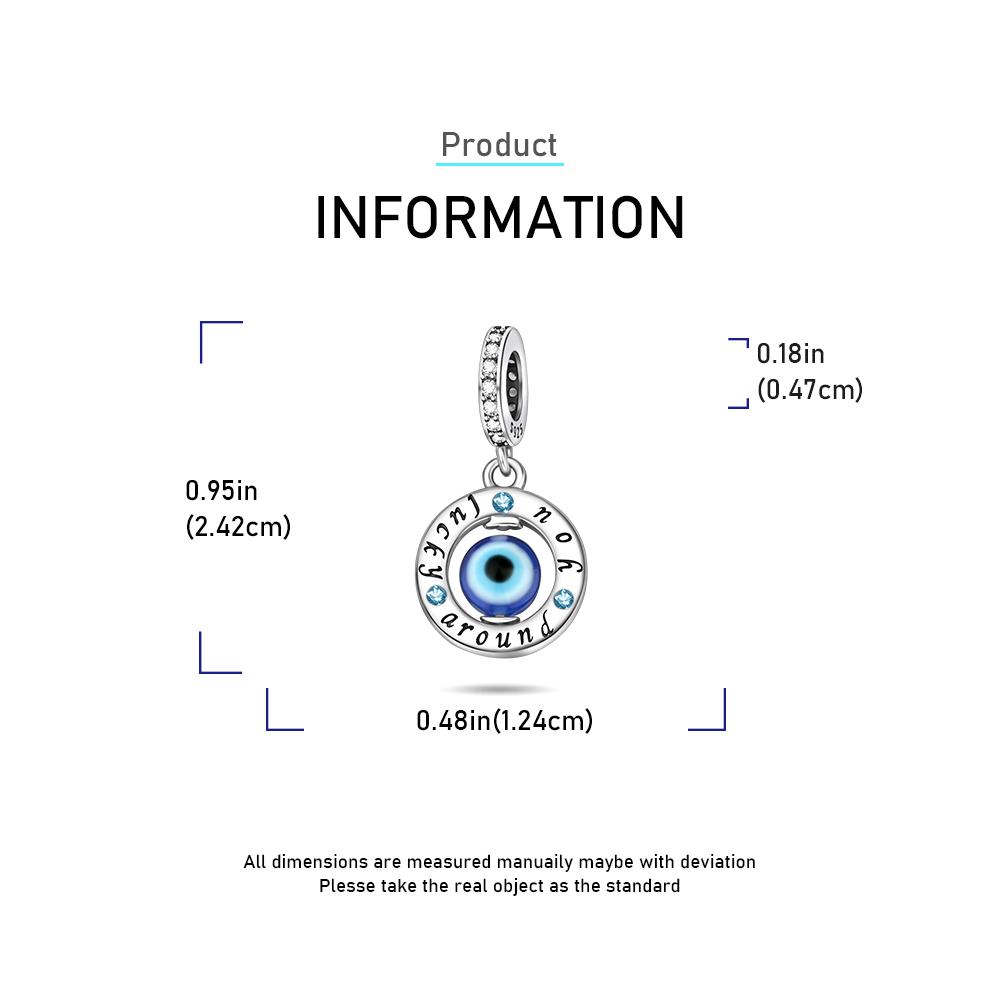 Ahthen copper Bead Charms Demons Eye Dangle Charm fit Snake Chain Bracelets Necklaces for Women Jewellery Making