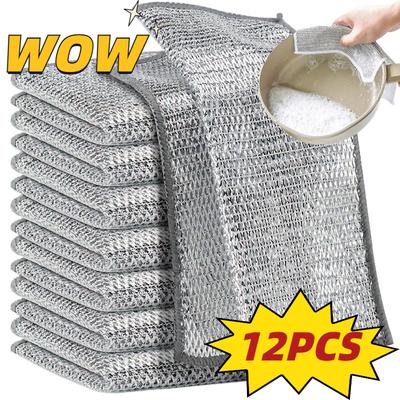 Magic Cleaning Cloth Thickened Double -sided Metal Steel Wire Rags Kitchen Dish Pot Washdishing Cloths Towel Kitchen Accessories