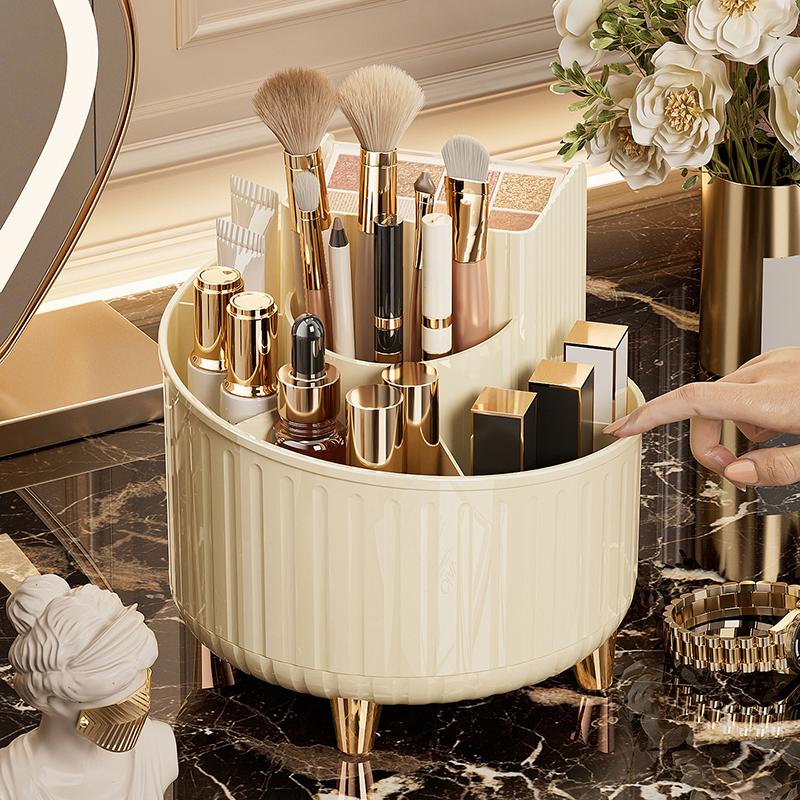 360° Rotating Makeup Organizer,Dustproof Vanity Organizer for Brush Lipstick Skincare, Bathroom Countertop Makeup Holder