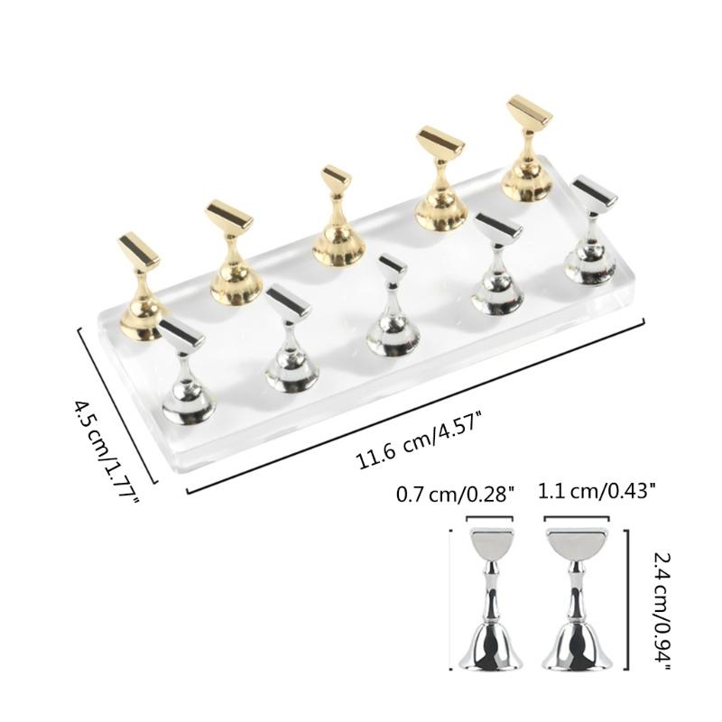 Durable Acrylic Nail Art Practice Stand Magnetic Fingernail Display Holder for False Nails