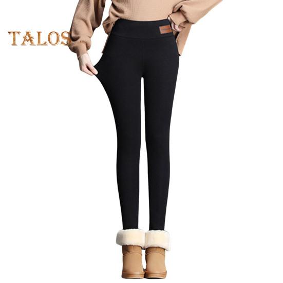 

Женские теплые леггинсы с высокой талией, облегающие брюки с подъемом бедер, узкие брюки с бархатной подкладкой, утолщенные спортивные брюки для йоги M чёрный