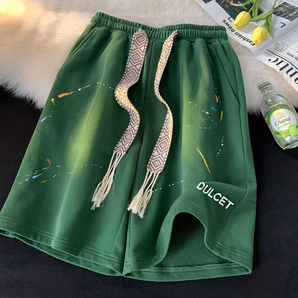 Pantaloncini da Uomo Estivi Larghi Trendy di Marca Sottili Versatili Pantaloni a Cinque Punti Casual Basket Sport High Street Pantaloni Grandi