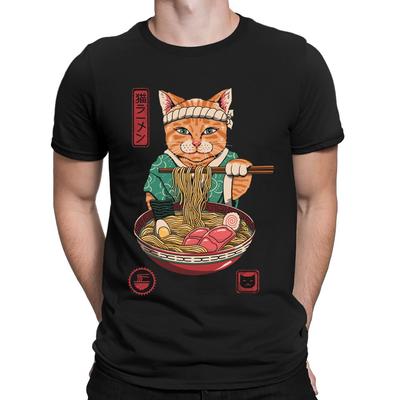 Neko Ramen Bol Tăiței Mâncare Japoneză Anime Japonia Pisică Tricouri Bărbați Femei Top#D