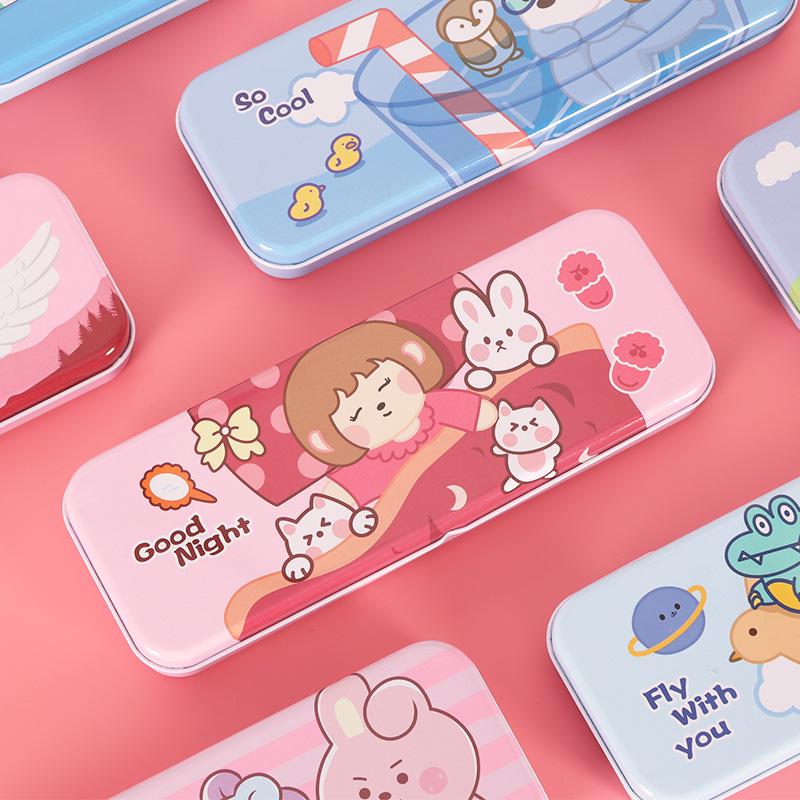 

Double-Layer Cartoon Pencil Box for Primary Students with Multiplication Table