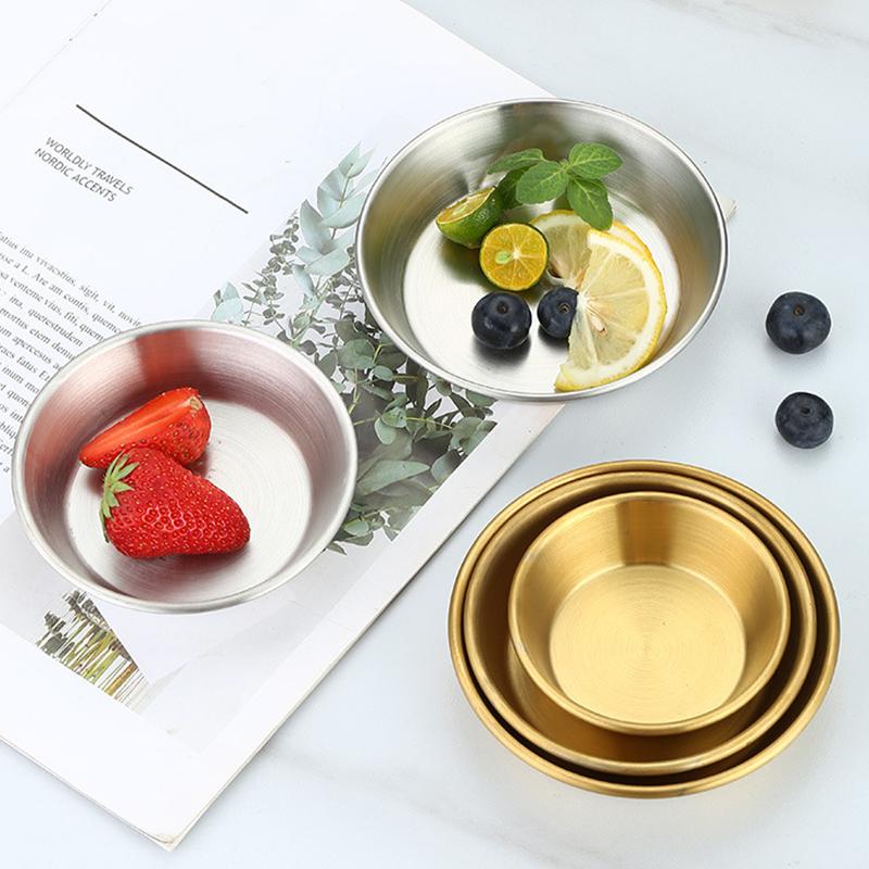 304 Stainless Steel Food Storage Tray Thickened Sauce Dipping Dish Snack Pan Kimchi Plate  Pot Seasoning Dish Kitchen Utensil