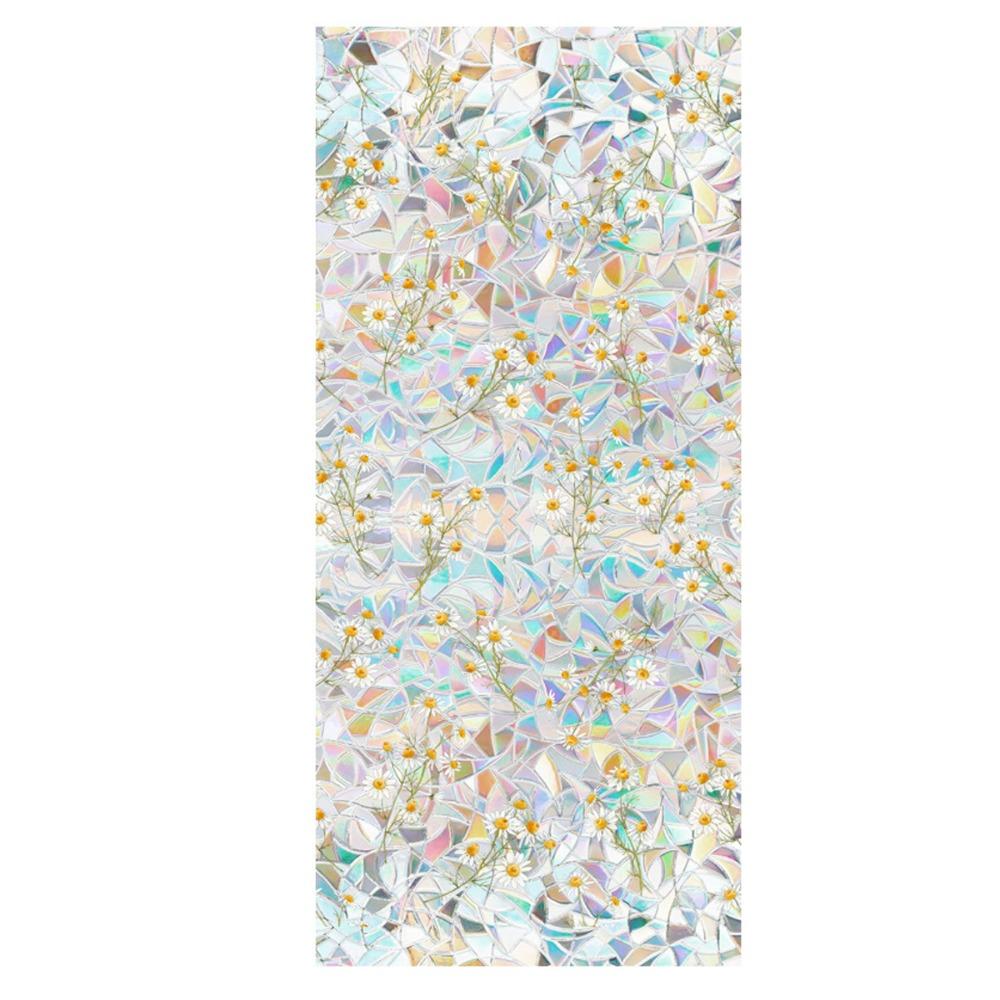 Daisy Window Sticker Green Leaf Glass Sticker Decorative Window Privacy Film Home Decoration