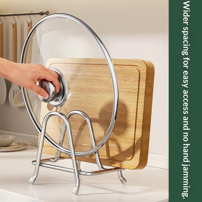 Stainless Steel Household Pot Lid Rack, Cutting Board Rack, Kitchen Cutting Board Storage Rack, Countertop Vegetable Board Rack