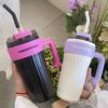 Water Bottle Portable Stainless Steel Big Mac Bingba Cup Thermos Cup Large Capacity Handle Cup Cartoon Straw Cup