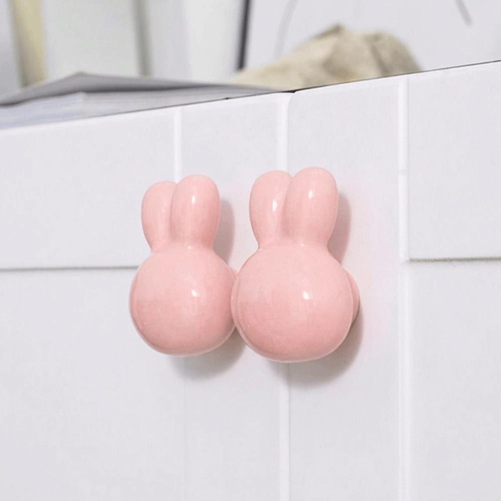 Solid Metal Thread Rabbit Knobs Rounded Soft Edges Cabinet Knobs Kids Room