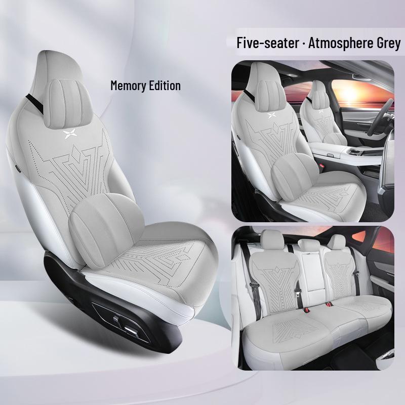 XPeng P7 Suede Car Seat Cover: Four-Season, Semi-Enclosed, Breathable Saddle Pad.