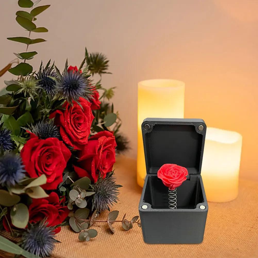 Neuer Mittelfinger in der Box Lustige 3D-Druck Mittelfinger Weihnachtsgeschenkboxen Valentinstag Liebe Rose Geschenkbox Familienspiel Geschenke