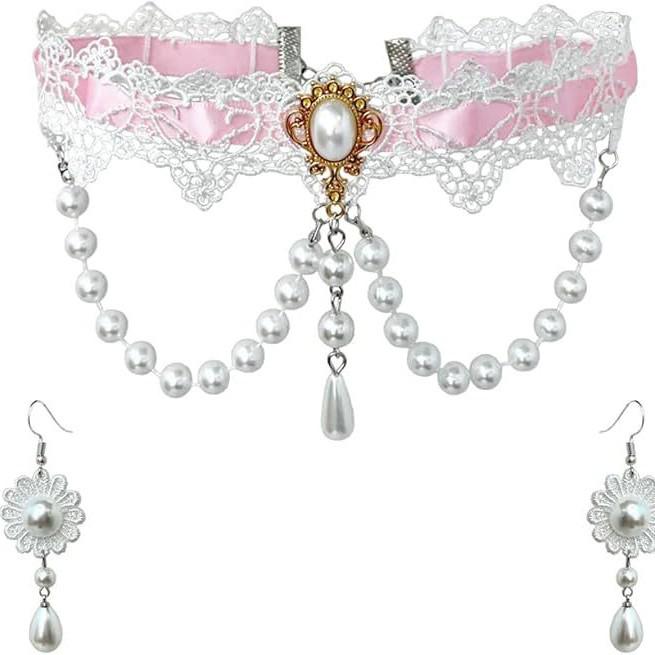 Dark Gothic Lolita Multi-layer Tassel Choker Necklace