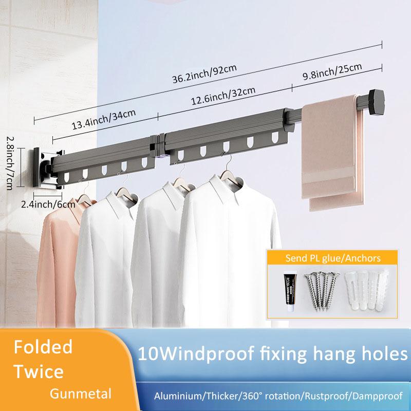 Aluminum Alloy Folding Drying Rack, Clothes Drying Rack,  Wall-mounted Collapsible Drying Rack, Space Saver Clothes dryer