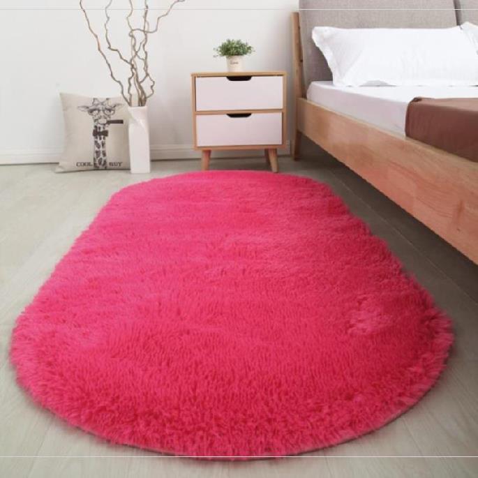Oval Carpets for Living Room Sofa Bed Bedides Mats Soft Rugs Non-slip Bedroom Mats Home Decoration Tapetes