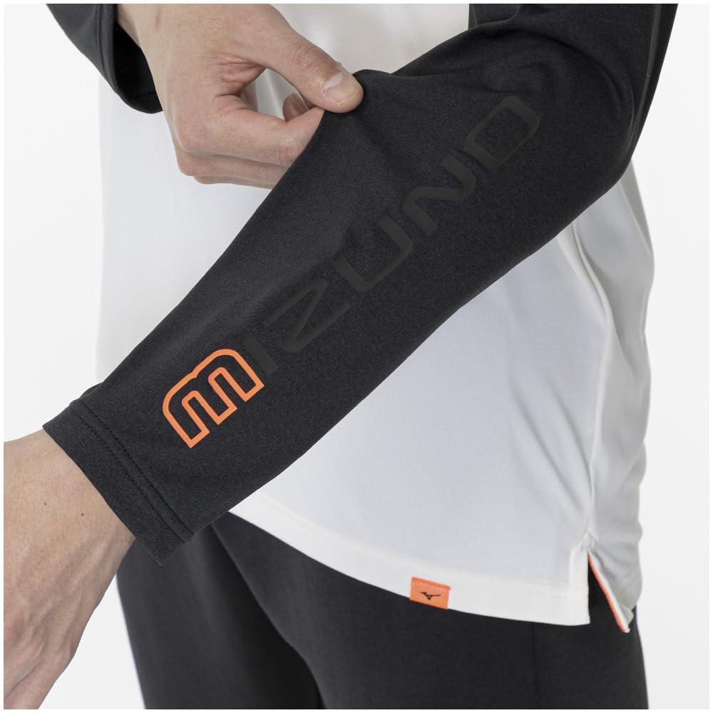 Mizuno Snow White Long Sleeve Training Size S Men's Moché T-Shirt, (32MAA511), Moisture-Wicking, Quick-Drying