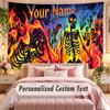 Skull Gothic (298) Theme Wall Tapestry Customized With Name Text Personalized Hanging Tapestry For Bedroom Living Room Decor