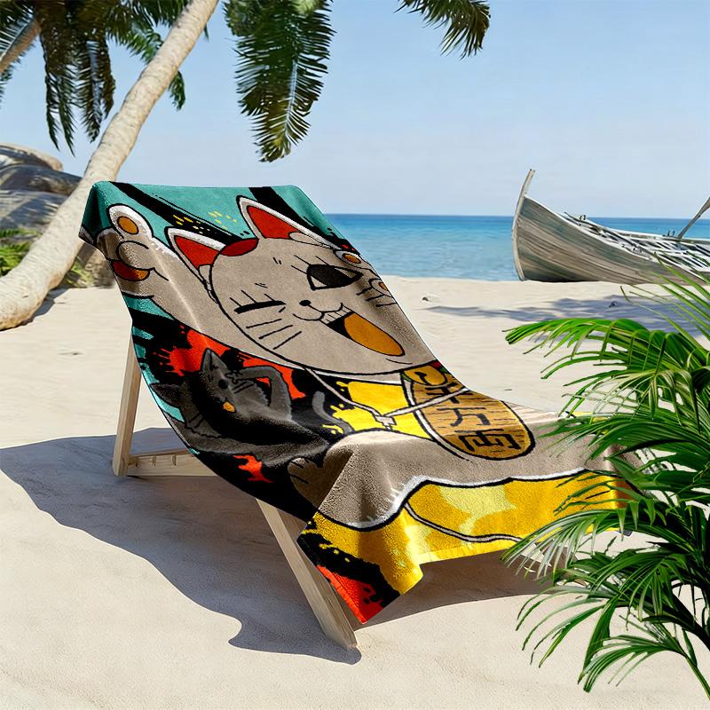 Creative Anime Design 2D Flat Print Beach Towel, Large Soft Quick Dry Towel for Beach Camping SwimmingXSTJ0915272