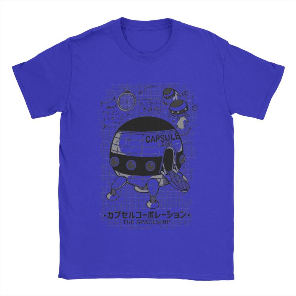 T-shirt da uomo Capsule Company Astronave Divertente 100% Cotone Maniche Corte T-shirt Anime DBZING T-shirt Girocollo Top Idea Regalo