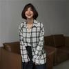Fashion Retro Plaid Loose Long Sleeve Shirt Shirt Women Oversize Blouse Shirt Women