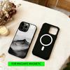 Black Mountain INS Design Phone Case For iPhone17,16,15,14,13,12,11 Plus,Pro Magnetic with Magsafe Wireless Charging