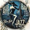 Vintage Blue Note Jazzbar Aluminiumväggkonst, Retro Musikklubb Tennskylt, Lätt att Hänga Hållbar Heminredning