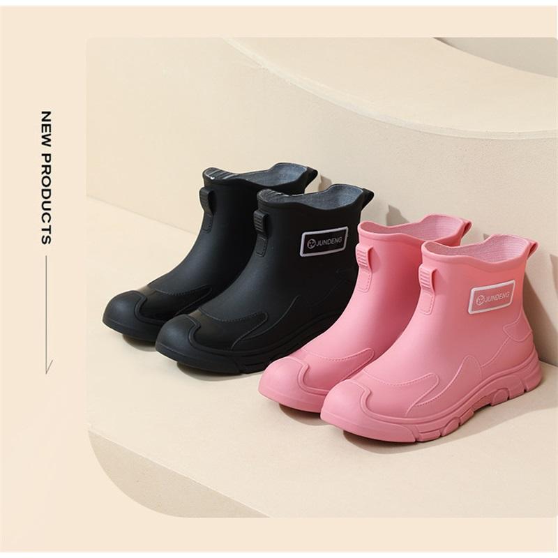 Couple Fashion Trend Outdoor Waterproof Anti Slip Wear Resistant Short Tube Rain Shoes