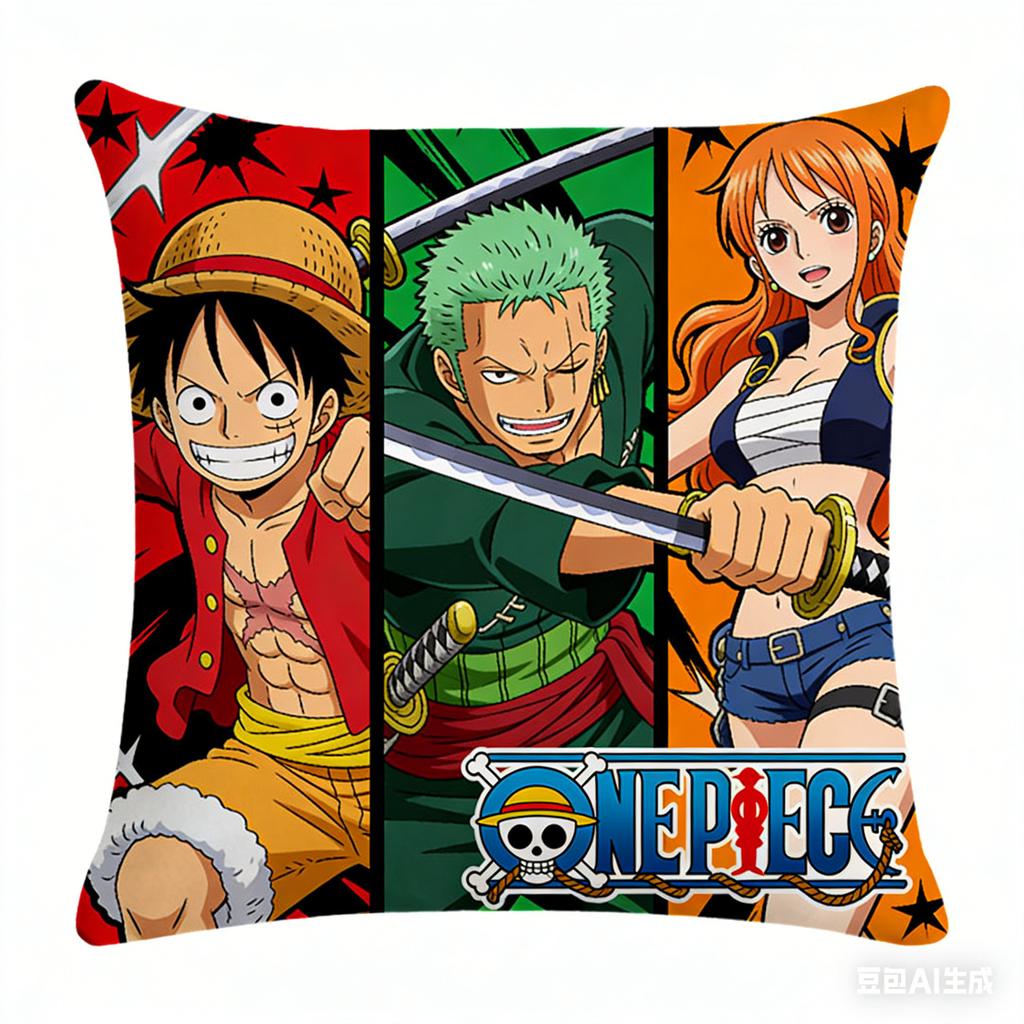 One Piece Pillow Cover Anime Fan Favorite Character Print Decorative Pillowcase for Bedroom Living Room and Anime Enthusiasts
