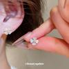 18k Gold-Plated Zircon Mother-of-Pearl Flower Stud Earrings for Women