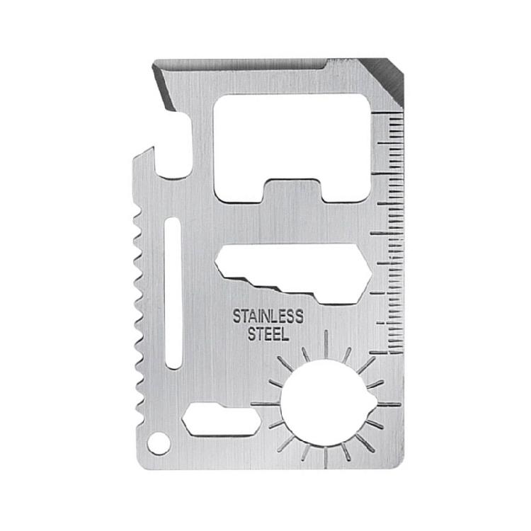 11 in 1 Outdoor Pocket Tool Stainless Steel Lifesaving Card EDC Survival Tool