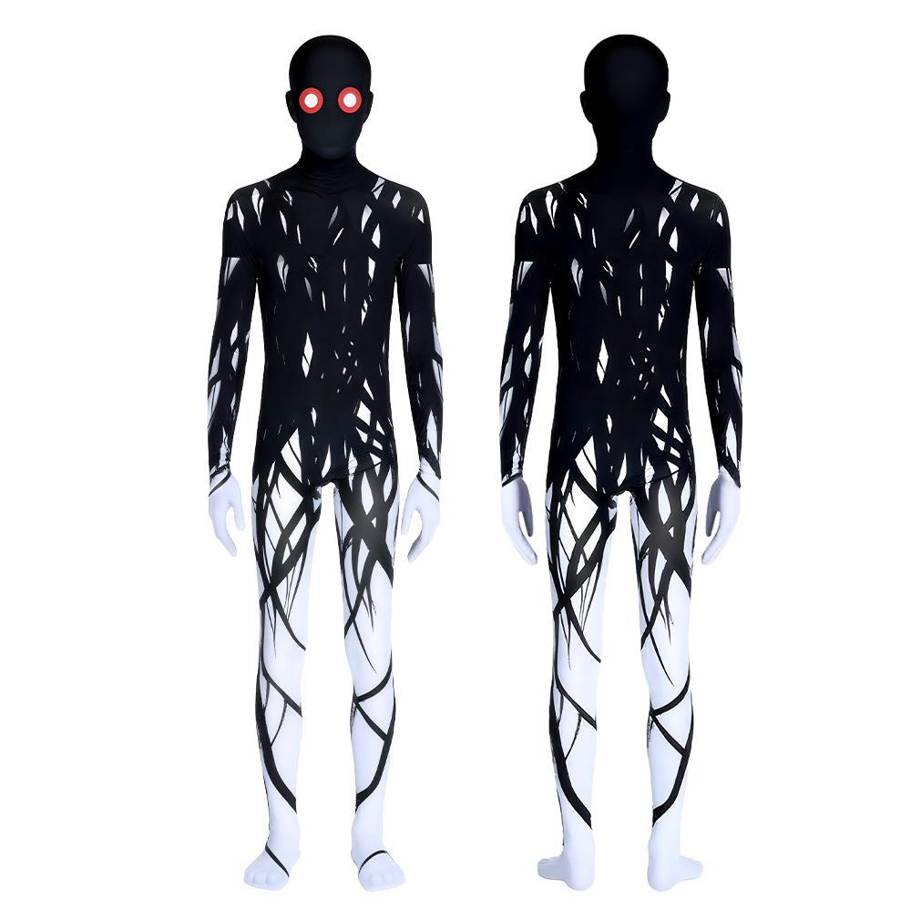Halloween Zombie Series Skull Zombie cos Red-eyed tree monster costume, horror-themed performance outfit set
